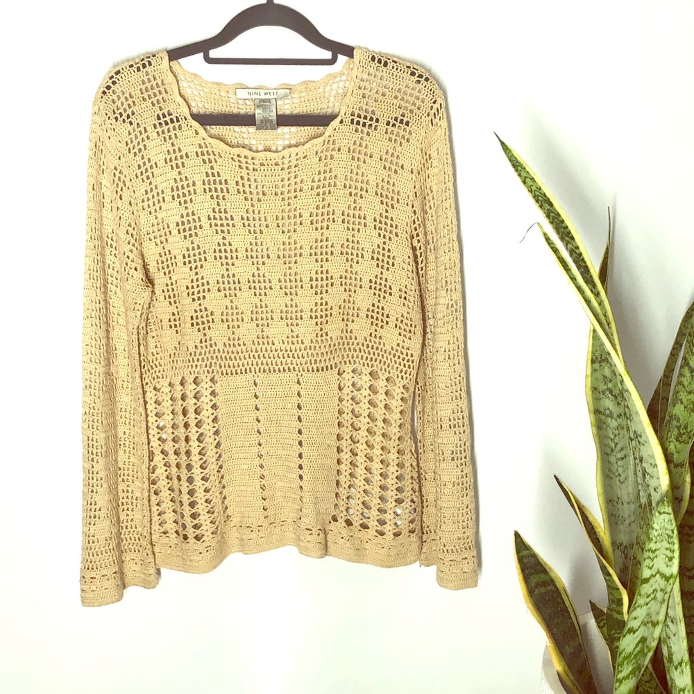 Nine West crocheted blouse. Size L.